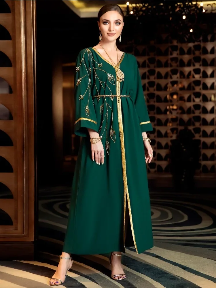 Eid Muslim Dress for Women Abaya Diamond Robe Dress Arab Women Ramadan Abayas Caftan Kaftan Elegant Vestidos 2023 Party Dresses