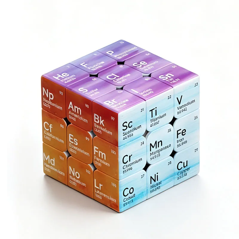 Chemistry Periodic Table 3x3x3 Speed Cube Stickerless Educational Toys For Kids Adults IQ Logic Training Brain Teaser Puzzles
