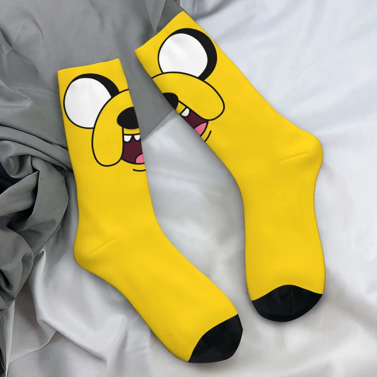 Adventure Time Socks American Television Yellow Puppy Dog Novelty Stockings Winter Anti Sweat Unisex Men Socks Running Socks