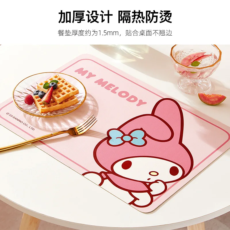 Kawaii Sanrio Anime My Melody Cinnamoroll Hello Kitty Kids Insulated Placemat Waterproof and Oil Resistant Disposable Eating Mat