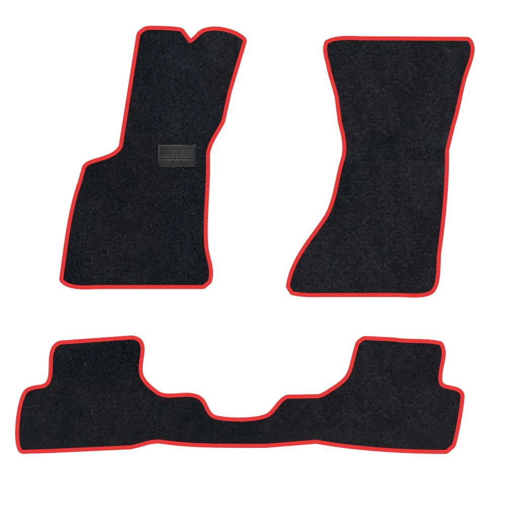 

Автомобильный коврик для Audi S5 2018-2023 B9, полиэстер, замша, противоскользящая черная подложка, красная отделка, край