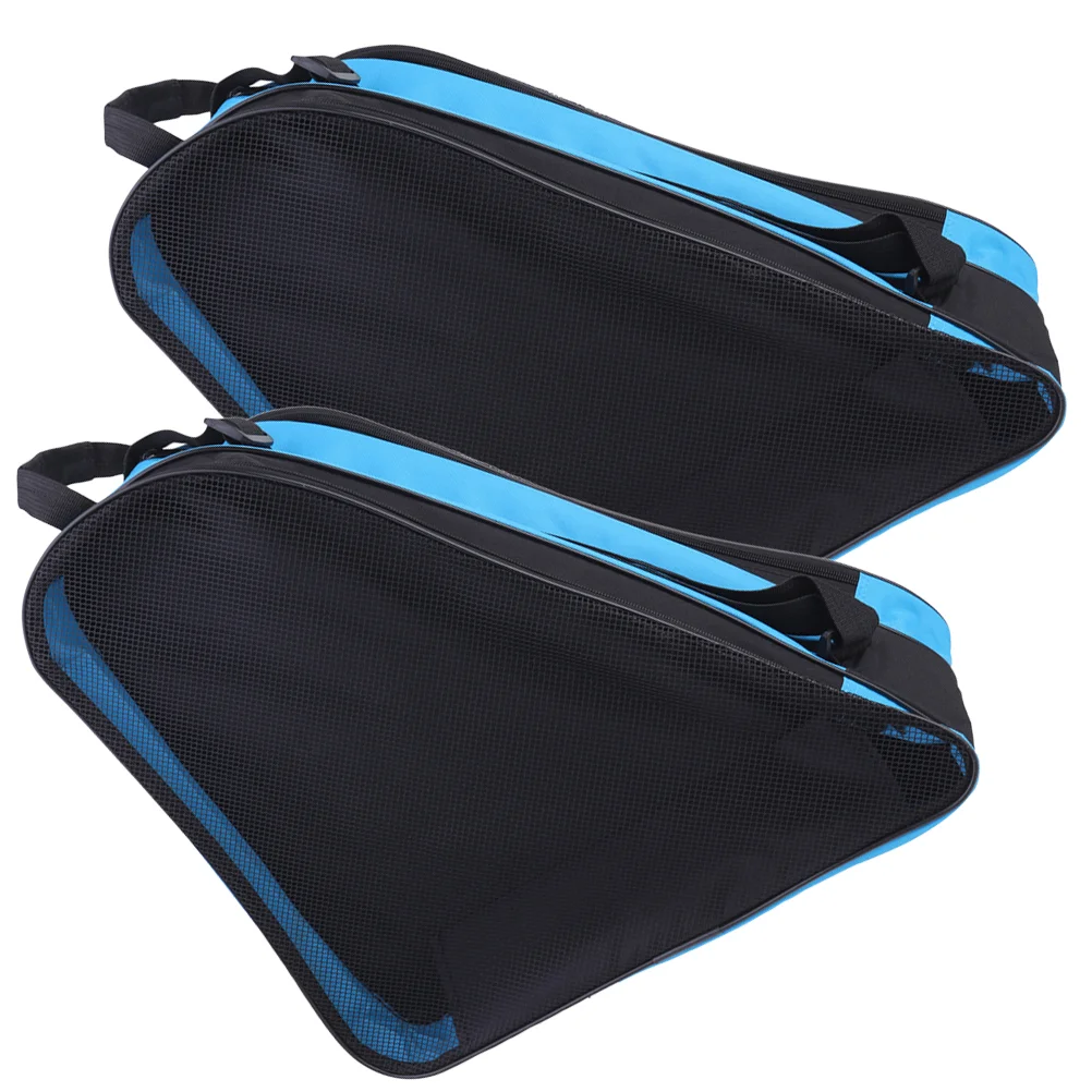 

2 Pcs Roller Skate Bag Zipper Handbag Shoulder Pouch Kids Material Storage Convenient Carry Skates Shoes