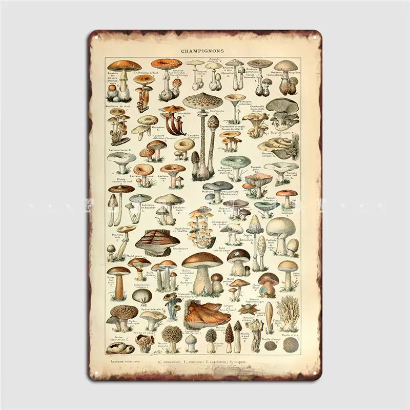 

Adolphe Millot Mushrooms Metal Sign Create Party Wall Cave Poster Tin Sign Poster