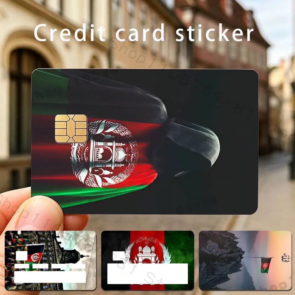 Afghanistan AF Flag Holographic Laser Shinny Film Skin Cover Sticker for Debit Credit Card Bank Card