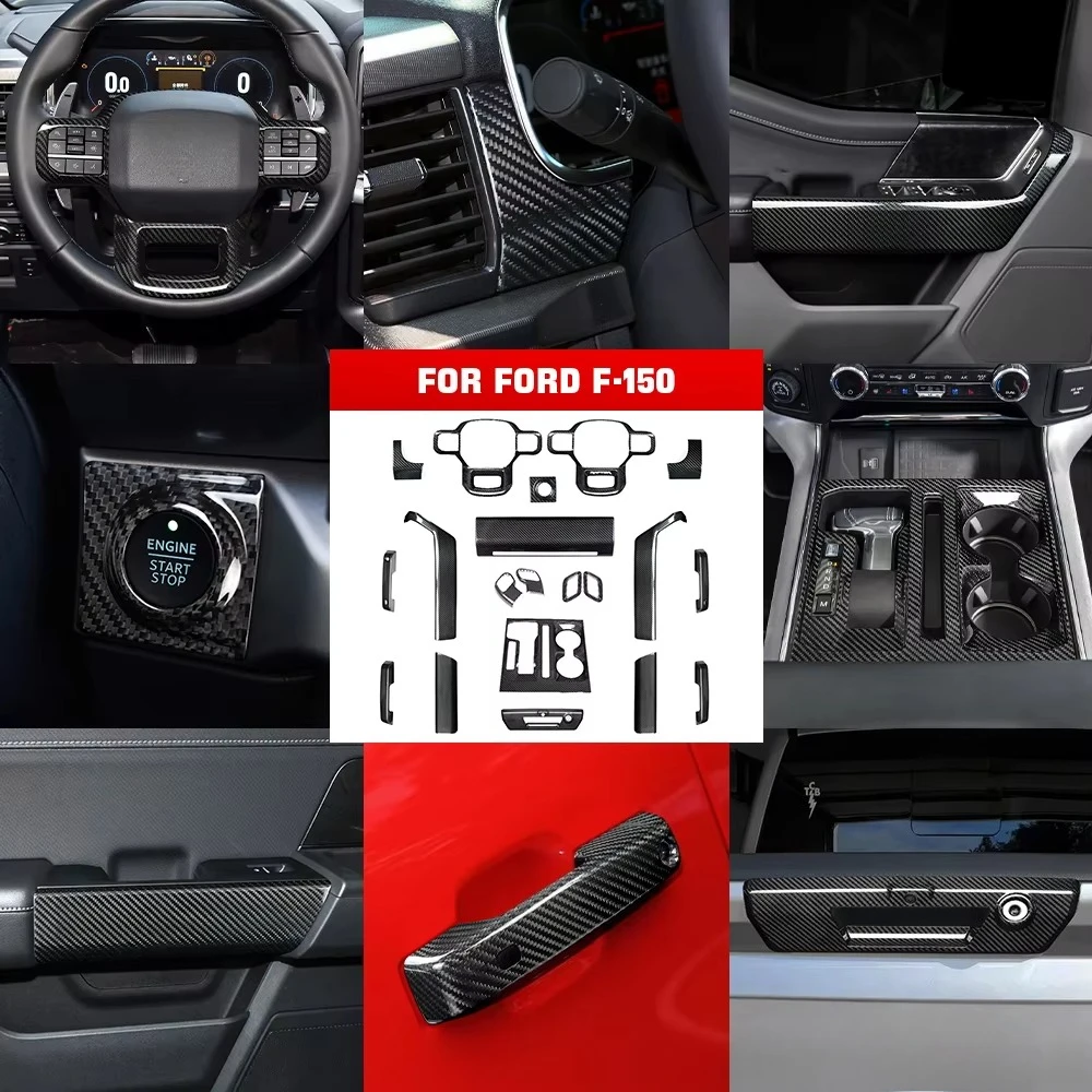 ShaSha Full Dry Carbon Fiber Interior Trim Kit for Ford F150 | Custom Fit, Gloss/Matte Finish | Factory Direct OEM Quality