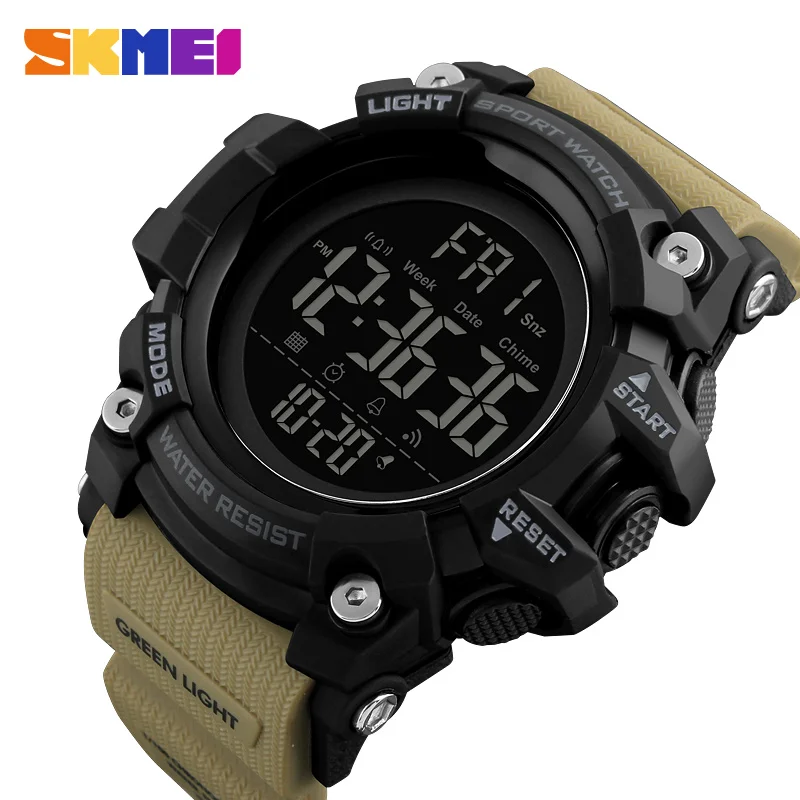 SKMEI Shockproof 2 Time Sport Watch Stopwatch Count Down Mens Digital Watches Waterproof Soft Clock For Male reloj hombre 1384