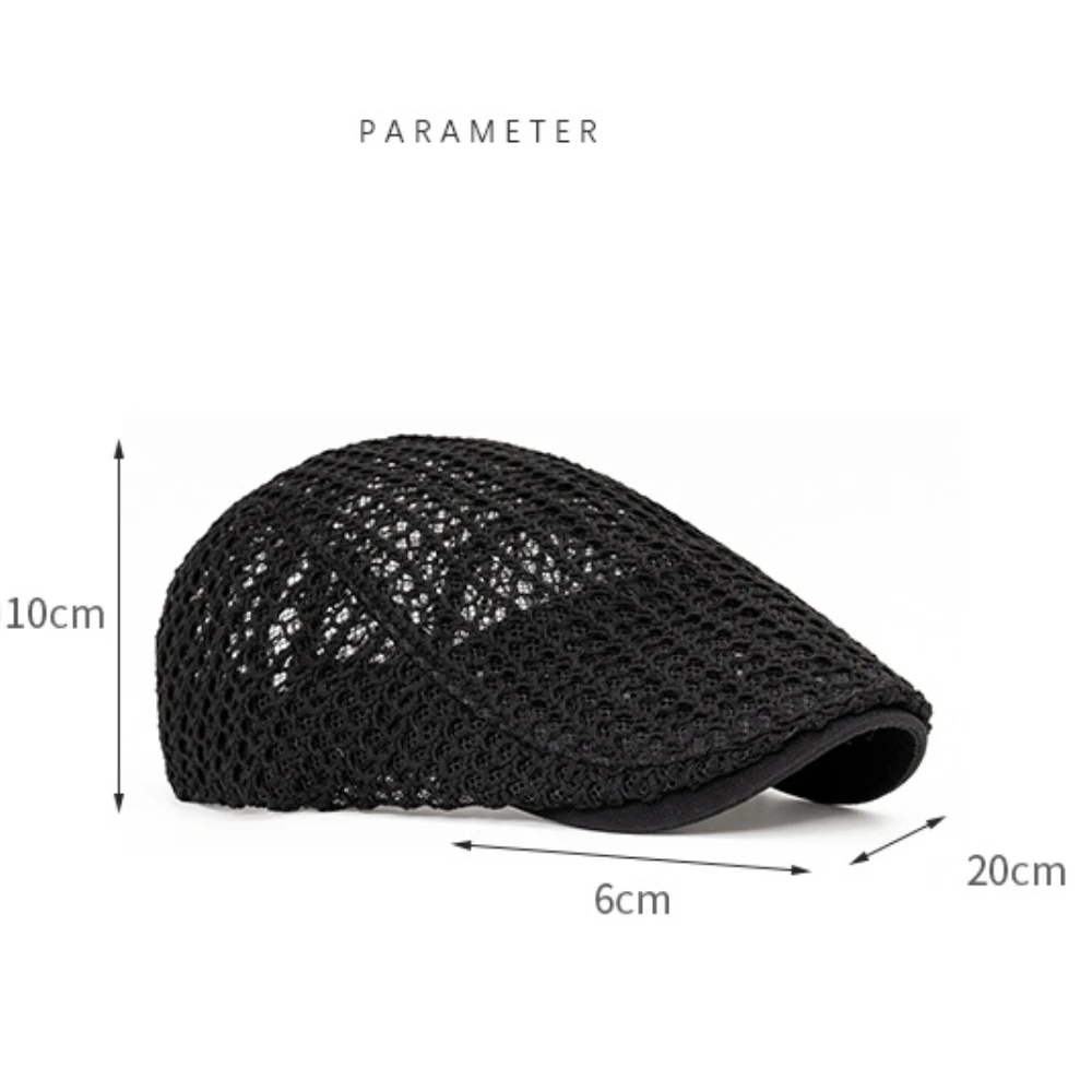 HT4809 Berets Frühling Sommer Atmungsaktive Mesh Cap für Männer Frauen Künstler Maler Baskenmütze Hut Männlich Weiblich Flache Kappe Einstellbare Baskenmütze Kappe – Detail 2