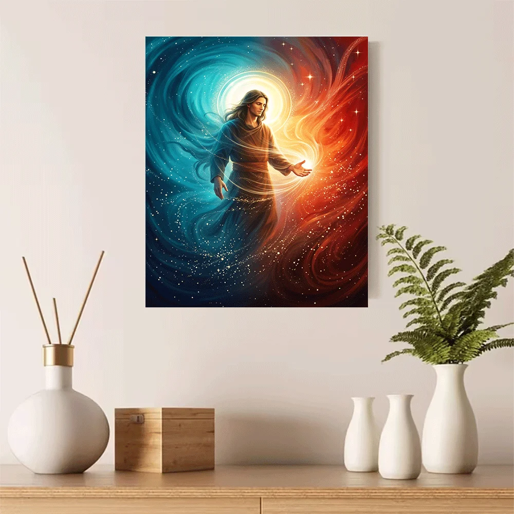 1 pieza - Póster de lienzo sin marco para decoración de pared, Arte Religioso de la Luz Divina, Inspiración Religiosa, Jesús Cristo, Fe, Esperanza, Amor