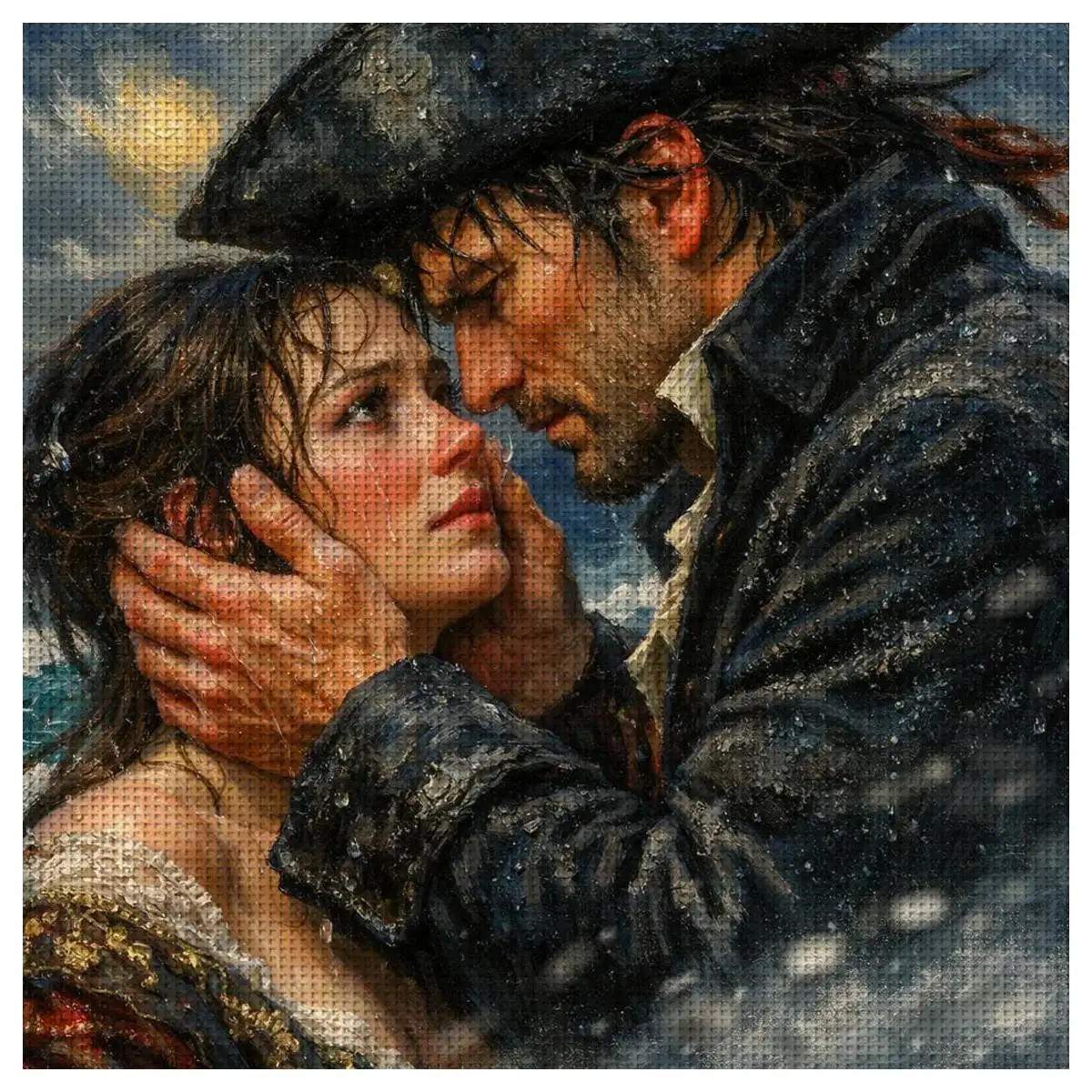 1pc 40X40CM/15.74inch Couple stamped cross stitch kit DIY kit 11CT/14CT DIY Embroidered set DIY Cross-Stitch Set joy sunday