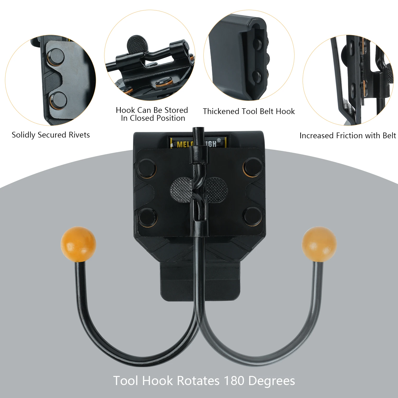 Tool Belt Hook, Tool Holster, Drill Holder, Cordless Drill Holster Single (Black)