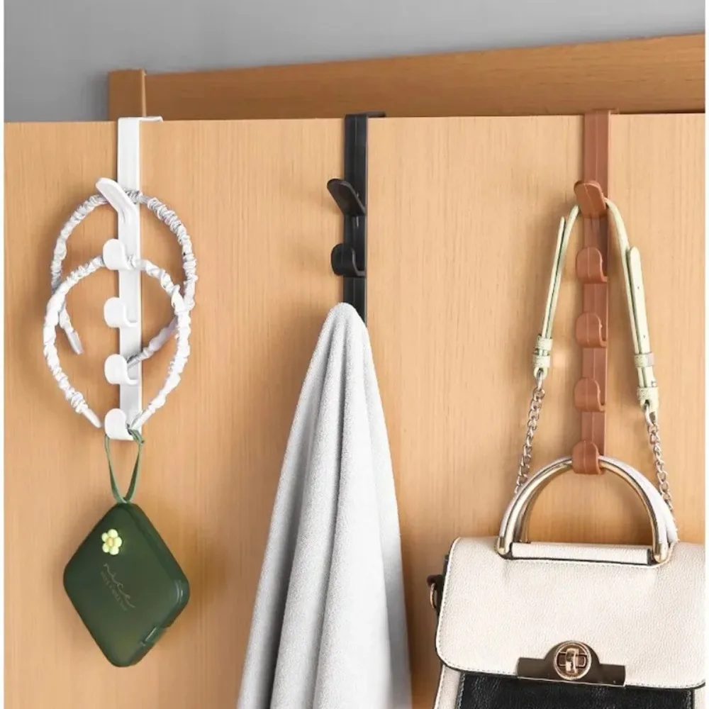 1Pcs for Bags Rails Clothes Hanging Rack Over The Door Plastic Home Storage Organization Hooks Bedroom Door Hanger Purse Holder