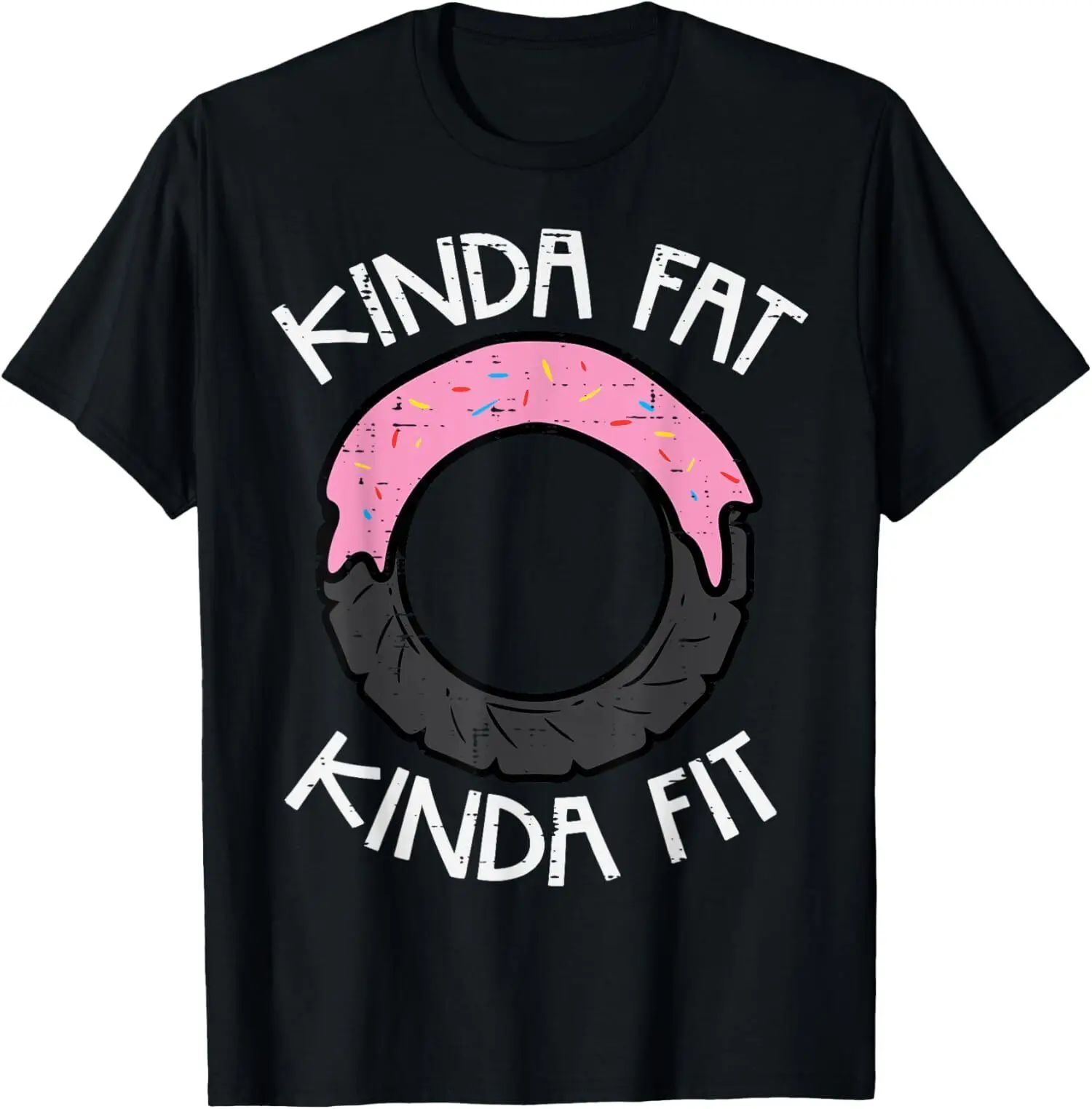 NEW Gym Kinda Fat Kinda Fit Funny Workout Fitness Exercise T-Shirt