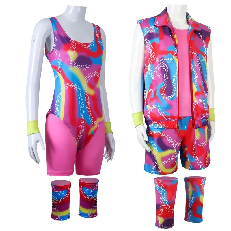 حار فيلم باربي تأثيري كين باربي ملابس رياضية مع قبعة للجنسين الكبار الاطفال هالوين حفلة تأثيري حلي ملابس يومية موحدة