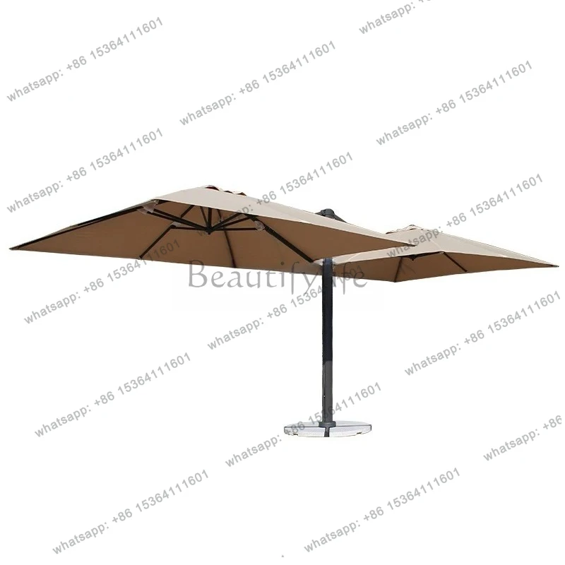 Garden Outdoor Double Head Roman Umbrella Terrace Large Sun Umbrella Side Umbrella