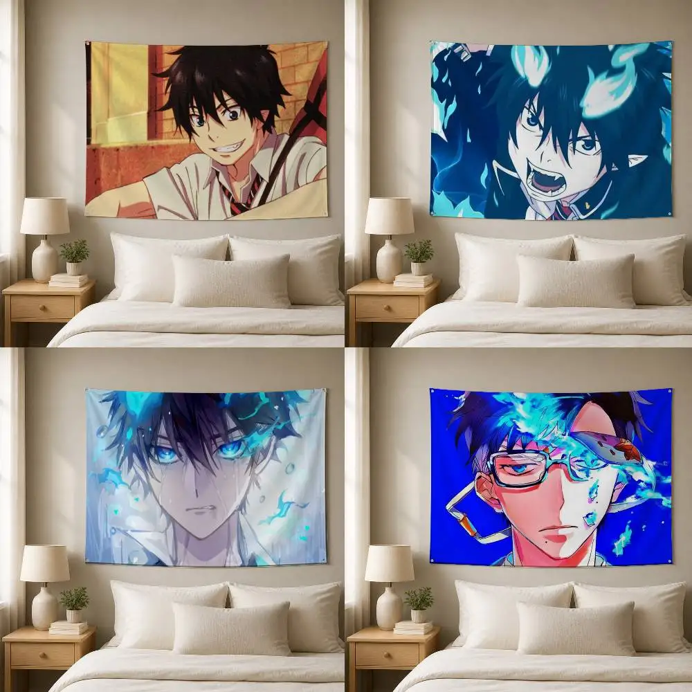 Blue Exorcist Decorative Wall Flag Banner for Home Garden Garage Indoor Outdoor Decor