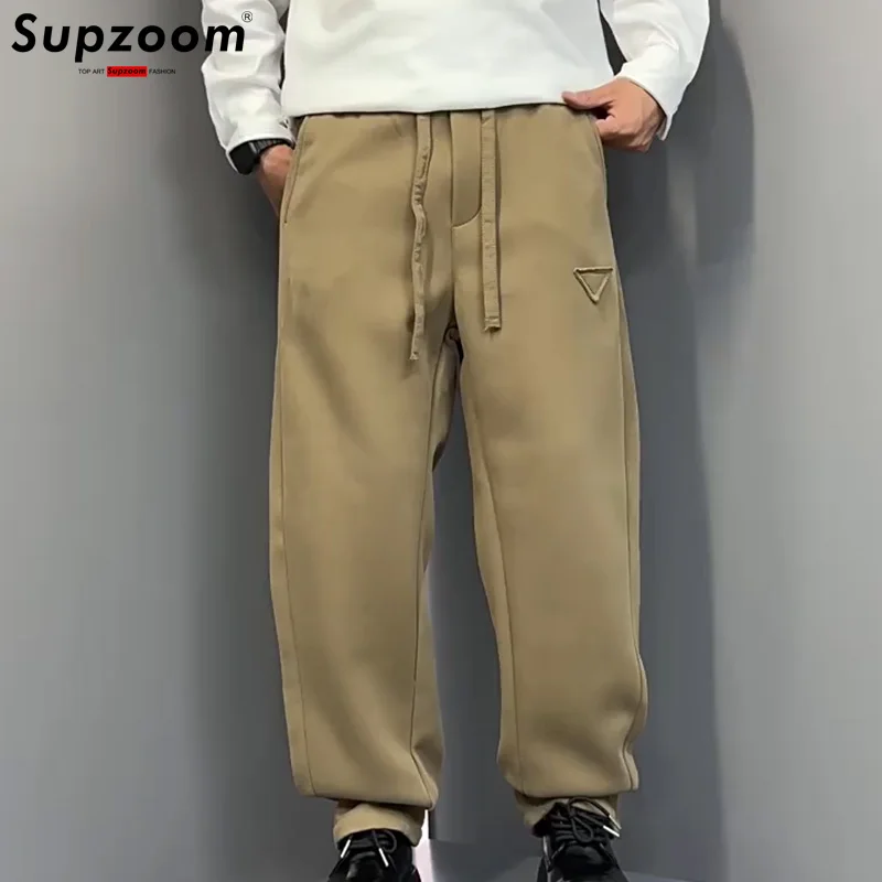 Supzoom 2025 New Arrival Top Fashion Elastic Waist Loose Trend Casual Couple Men Cotton Pants Sweatpants