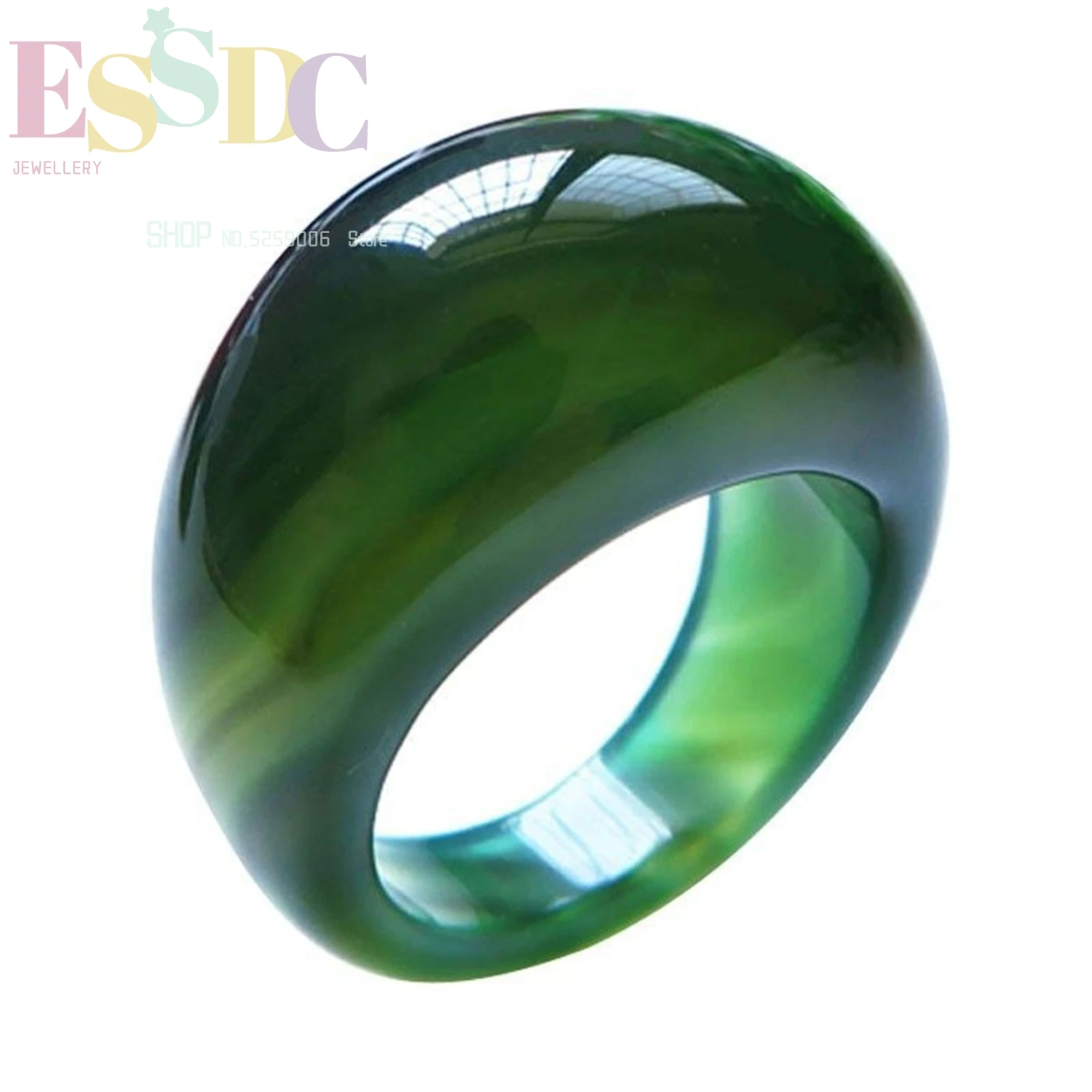 Natural Red Agate Drop Thumb Ring Green Black White Yellow Ice-Transparent Chalcedony Jade Finger Ring Men Women Jewelry Gift