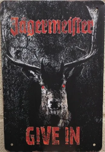 Jägermeister Metallschild Poster Vintage Pub Retro Garage Tattoo Motorrad Café