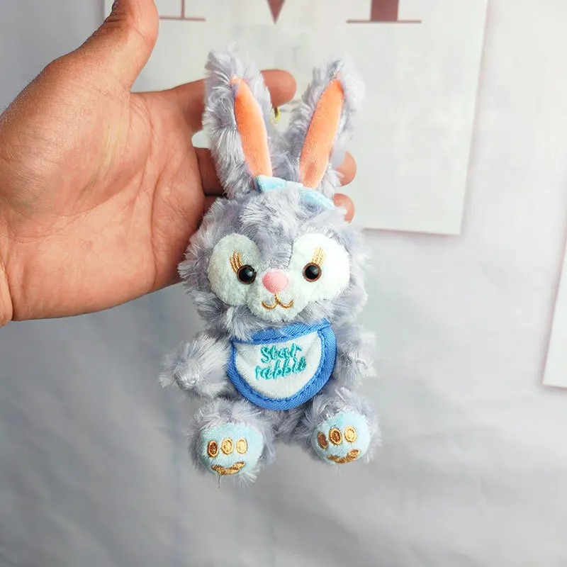 Bonito disney avental stellalou bonecas de pelúcia pequeno coelho dos desenhos animados anime casal saco brinquedos chaveiro mochila pingente menina presente aniversário