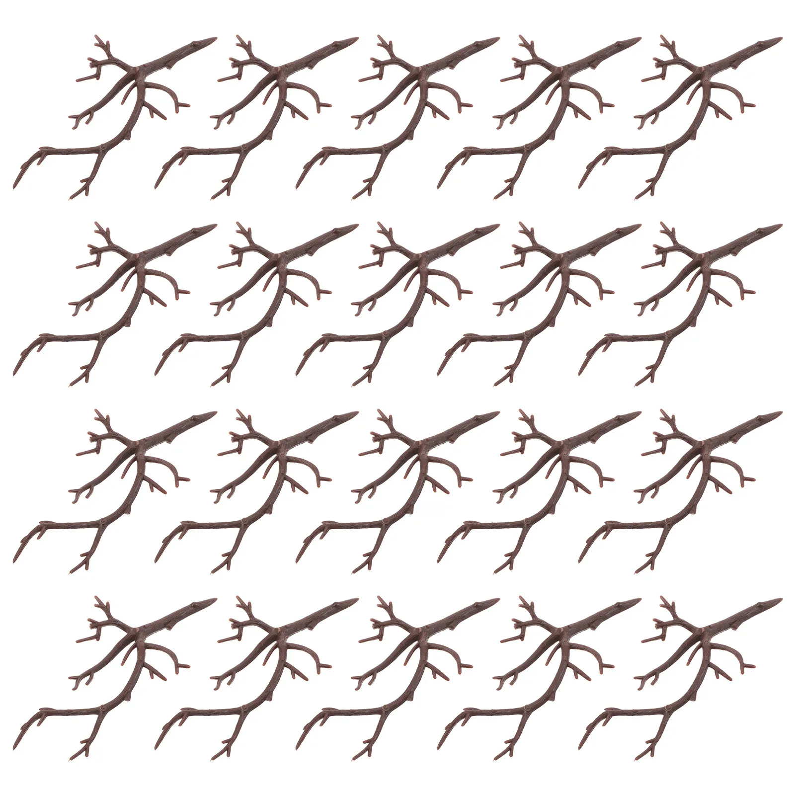 

20Pcs Artificial Deer Antlers Light Brown Plastic Mini Tree Branches Christmas Ornaments Snowman Arms DIY Craft Decorations