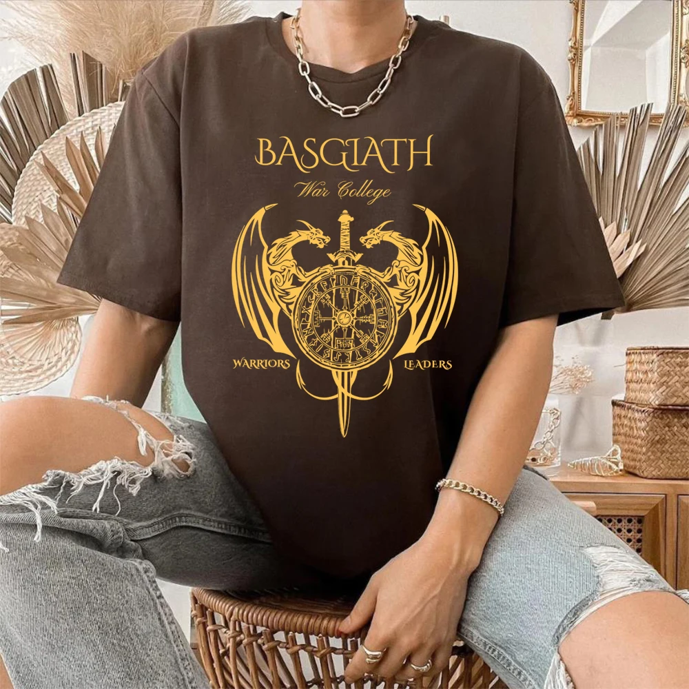 Basgiath War College T-shirt Fourth Wing Dragon Rebecca Yoros Shirt Warrior Leaders Vintage SJM Merch Cool Dragon Tops Fans Gift