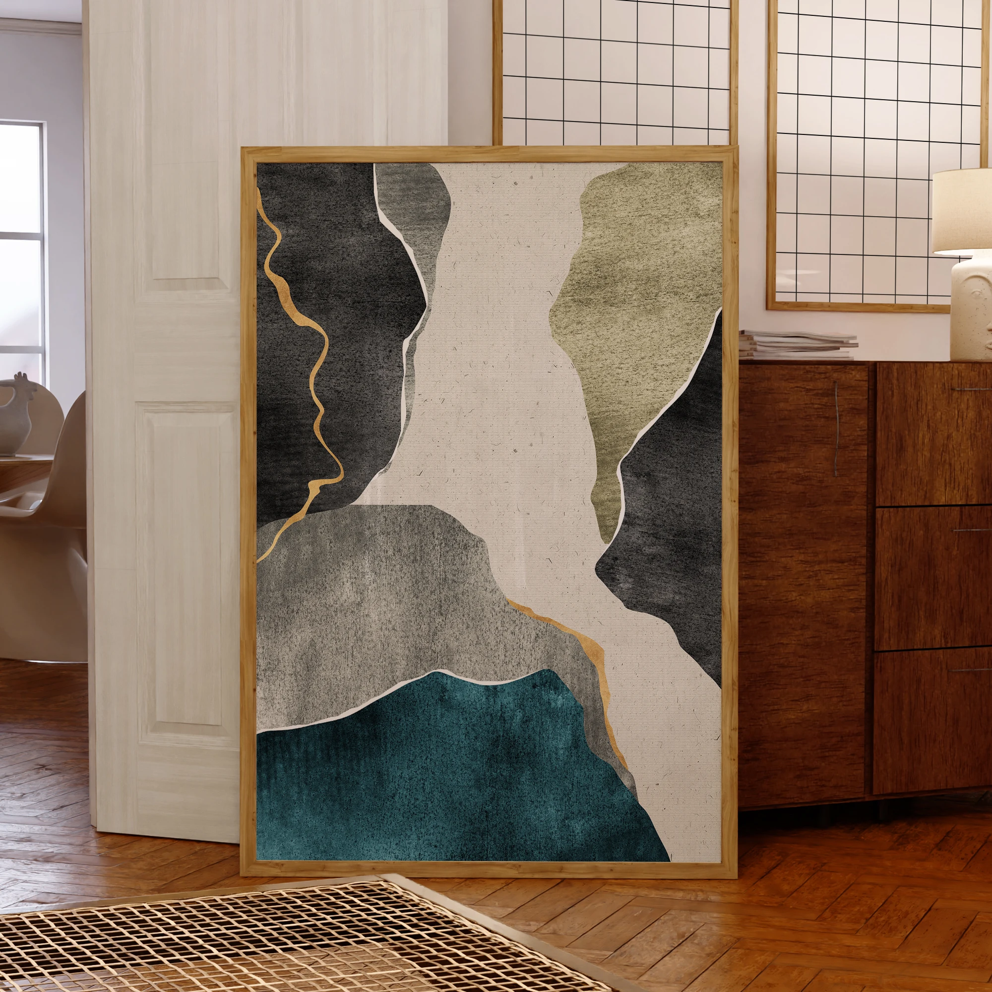 Abstract Pictures Luxury Canvas Paintings Nordic Texture Green Prints Canvas Painting Poster Living Room Bedroom Home Decor