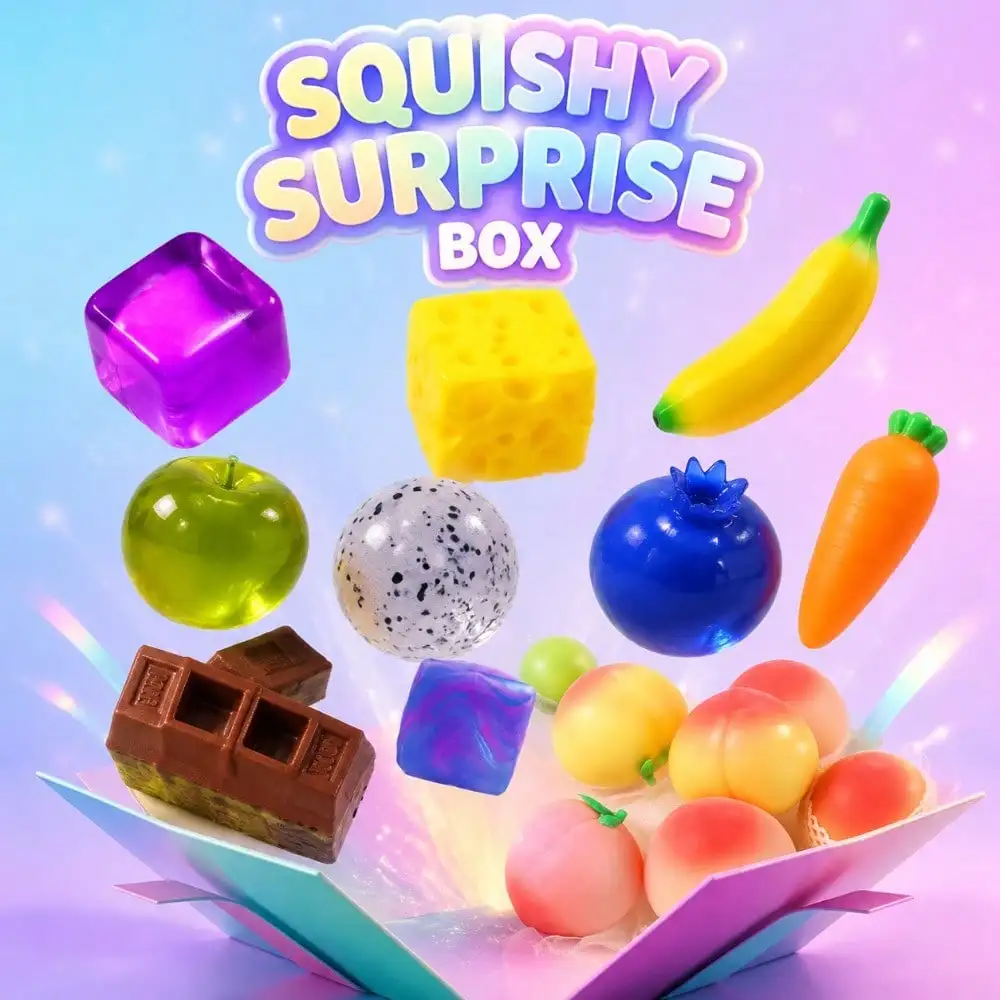 

1pc Cute Squishy Fidget Mystery Box for Kids – Mixed Stress Relievers, Multi-Style Sensory Surprise, Classroom Reward, Birthday Party Favors, Anti-Anxiety.