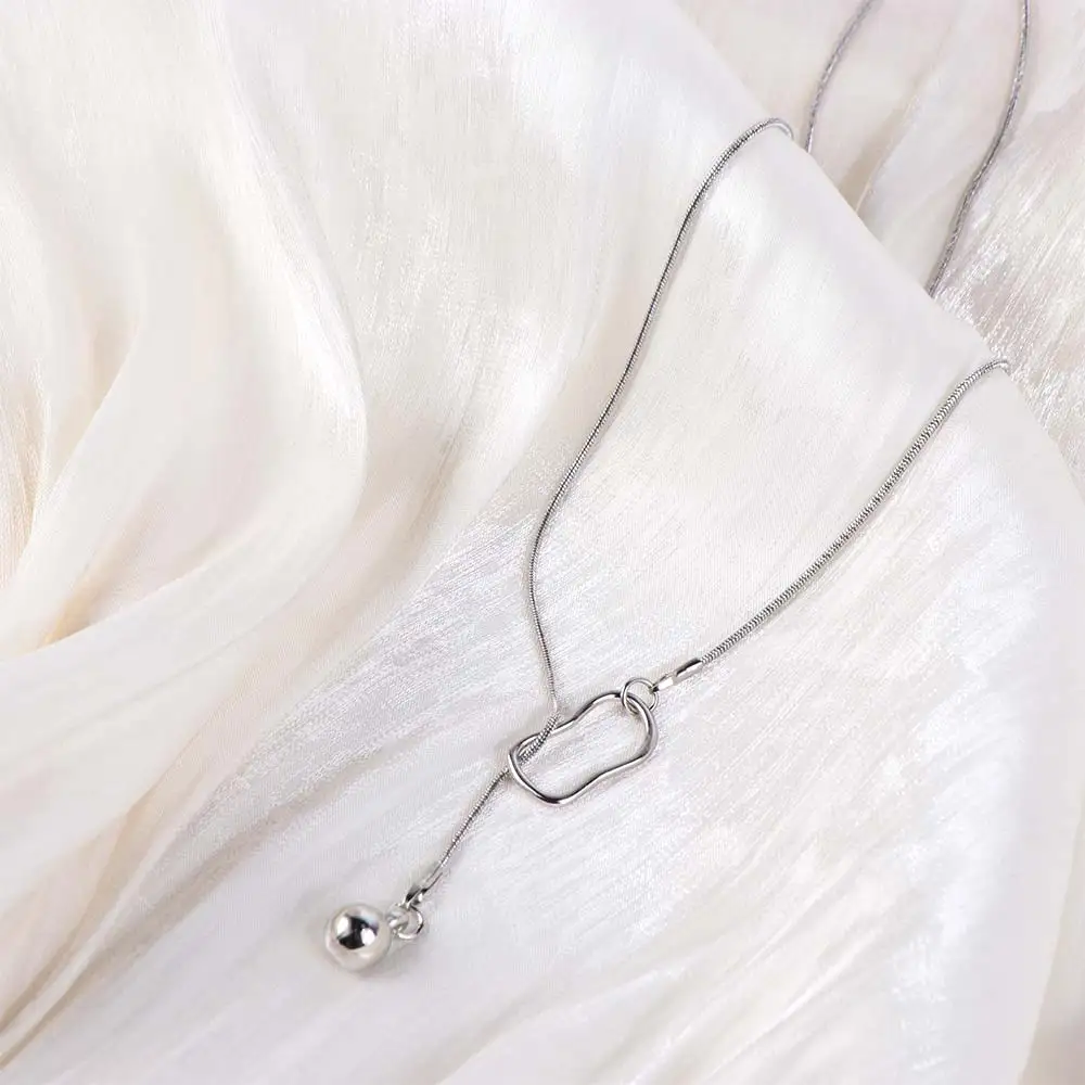 Adjustable Geometric Sweater Chain Exquisite Elegant Triangle Pendant Necklace Light Luxury Temperament Tassels Necklace