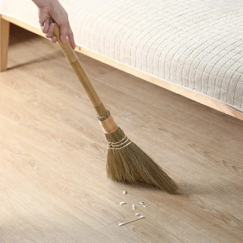 Household Bamboo Large Broom Dustpan Soft Hair Sweep Hair Artifact Hand Broom Wood Floor Sweep Broom Cleaning Tools