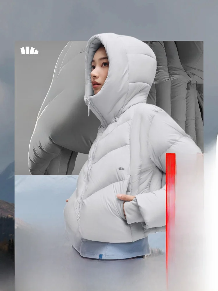

Water-Resistant High-Puff Women's down Jaet hine Waable Outdoor Warm Windproof ort Coat Commute Sle Korean Version