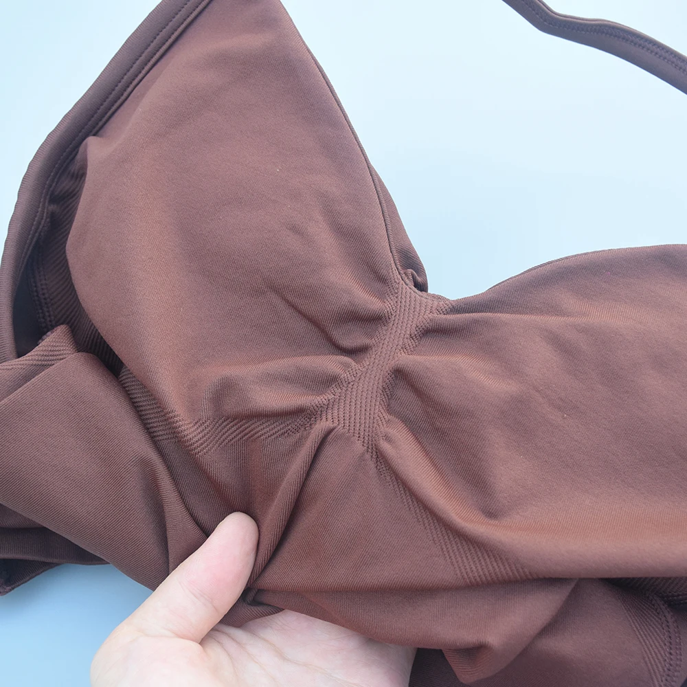 لا شعار تأثير الخطوط الطويلة Strappy سترة يوجا رياضية المرأة اللياقة البدنية تانك القمم رياضة جميلة مفتوحة الظهر الصدرية تشغيل تجريب الرسن