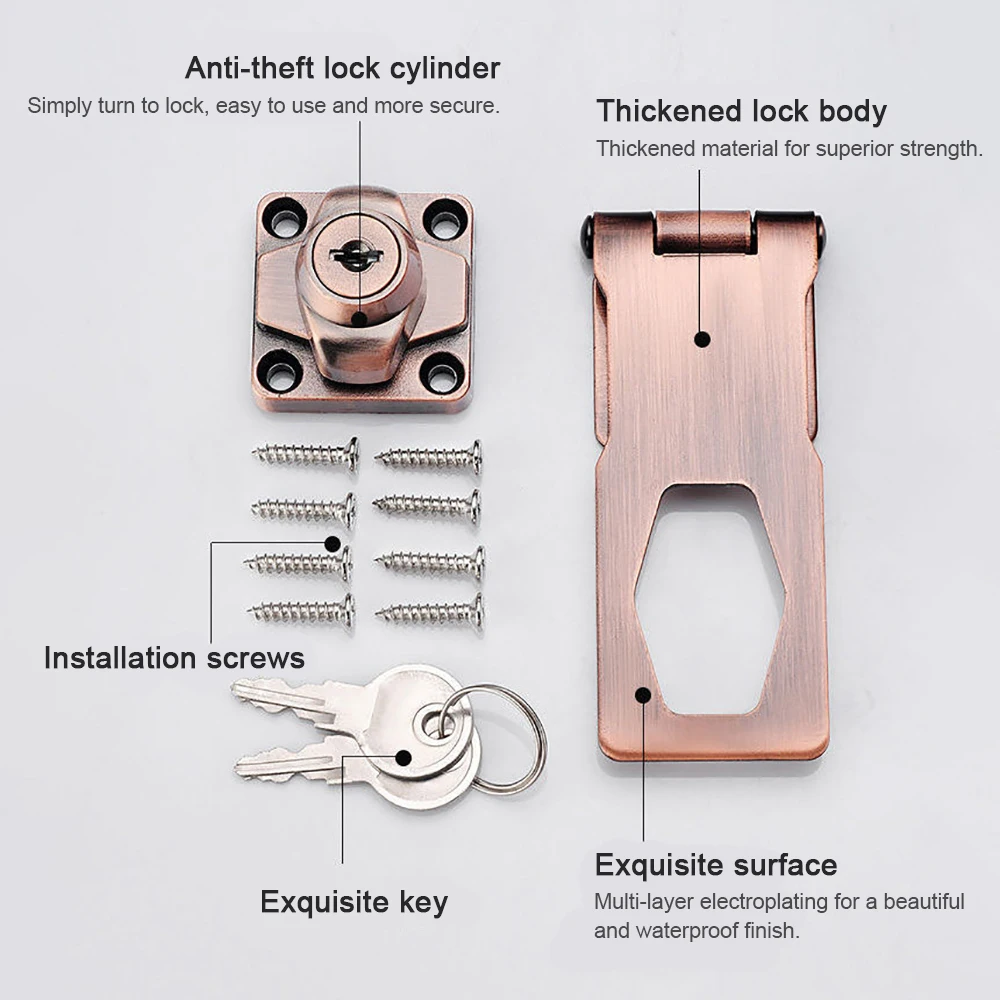 Keyed Hasp Locks Cabinet Locks with Keys,Twist Knob Keyed Locking Hasp,for Drawer,Cabinets Suitable for Use in Various Cabinets