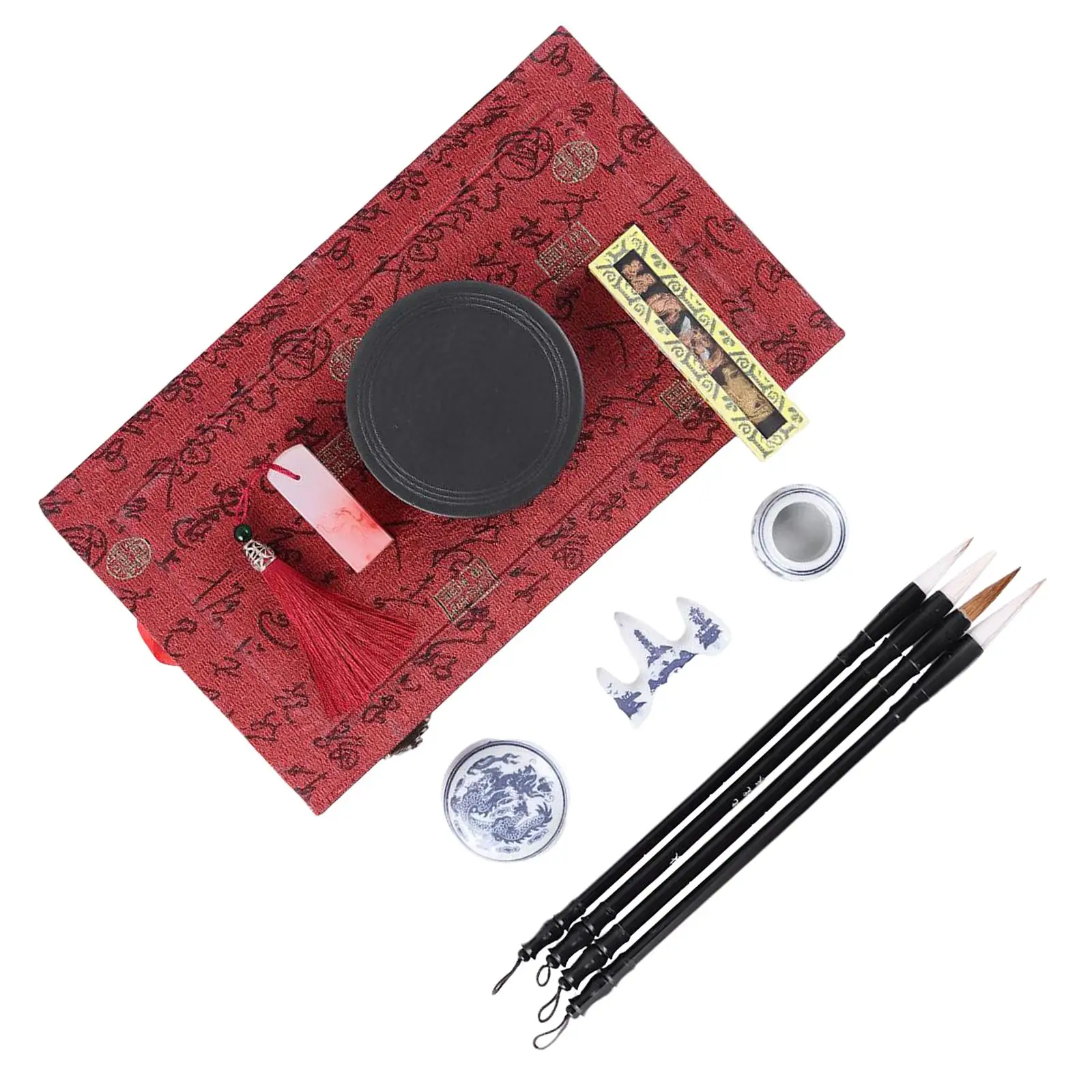 11 Set of Traditional Chinese Writing Drawing Brush Caligraphy Set Regular Script Chinese Professional Gifts Beginners