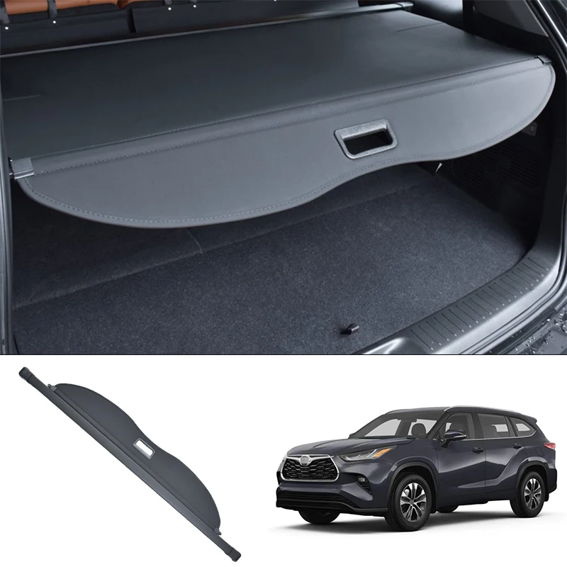 

For Toyota Highlander 2020 2021 2022 2023+ CROWN KLUGER Black Rear Cargo Cover Privacy Trunk Screen Security Shield Shade