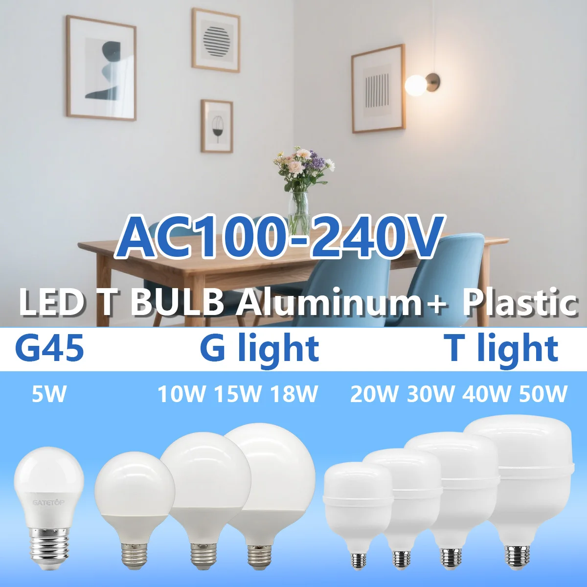 yZ[z1`5 5W 10W 20W 30W 40W 50W nCp[LEDd E27 AC100-240V gF/FƖ 6000K 4000K ƒpQpv