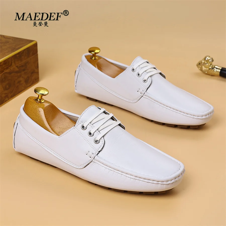 Shoes for Summer Men's Business Casual Boat Quality Leather Loafers Shoes for Man Comfort Slip-on Men's Flats Driving Shoes
