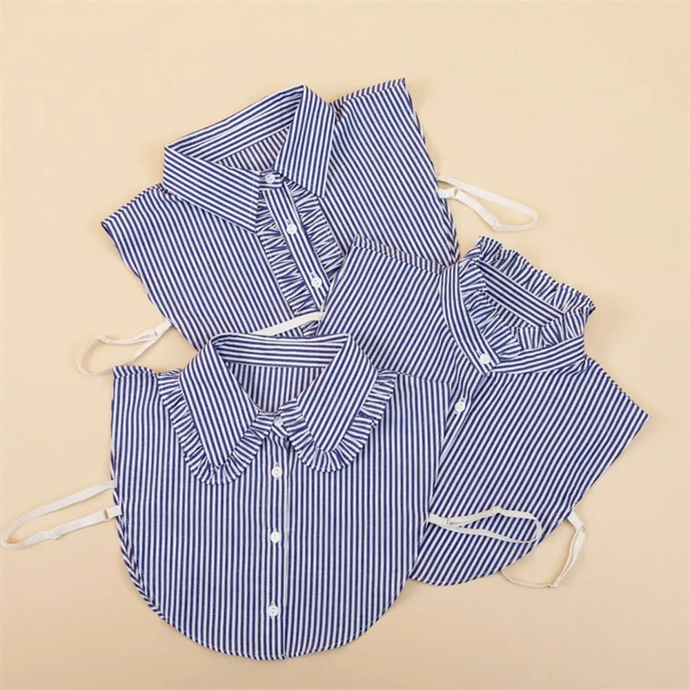 

Sweet Fashion Minimalist For Girl Blouse Tops For Women Half Shirt Clothing Decoration Denim Neckline Shirt Collar Fake Collar