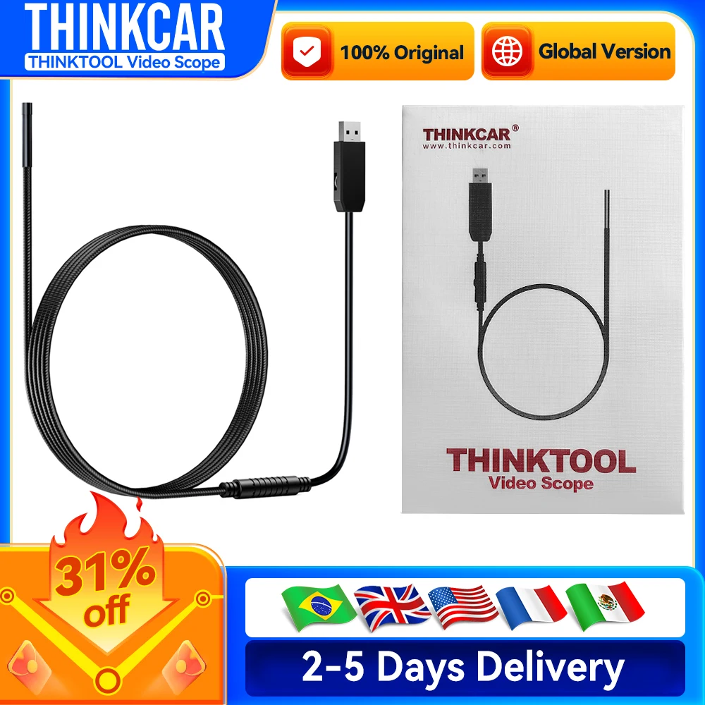 

USB-видеокамера THINKCAR Video Scope, инспекционная камера для THINKSCAN 689BT, THINKTOOL Mini, MUCAR 892BT, MUCAR VO7S/VO8