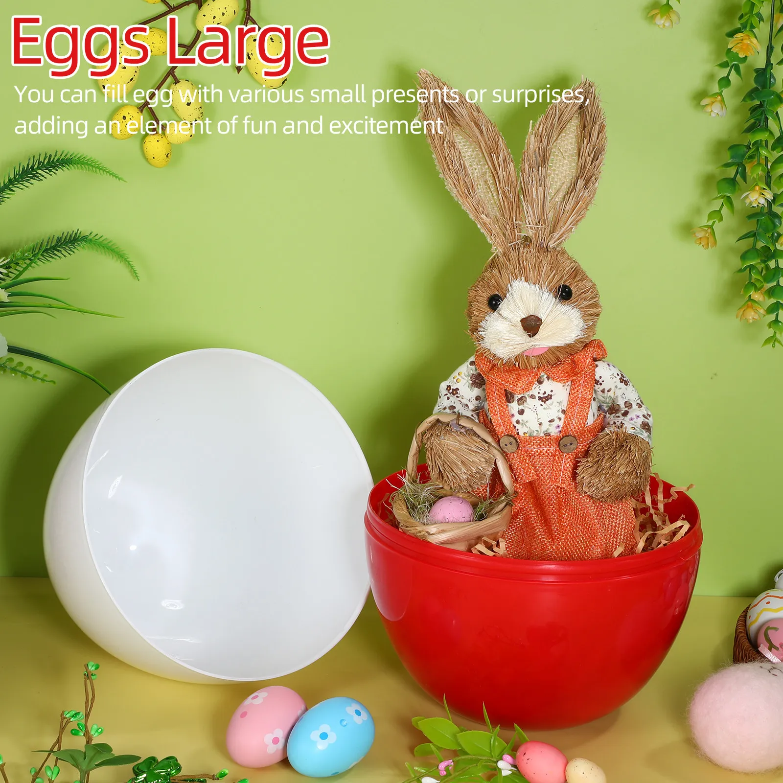 

Easter Egg Candy Boxes Giant Openable Easter Egg Fillable Plastic Raffle Egg Ornament Party Scene Layout Easter Basket Candy Box