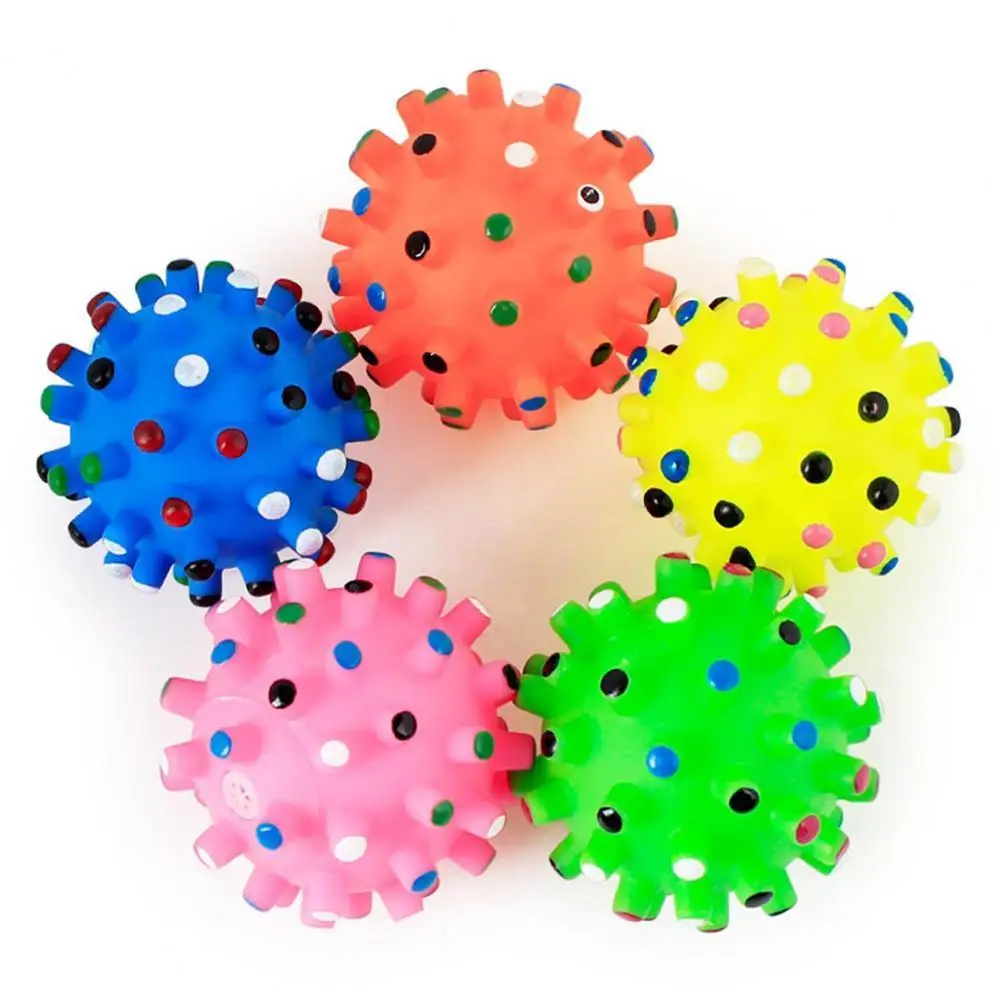 Random Color Compact Cute Dog Ball Toy Multi-color Dog Ball Toy Squeaky for Pet