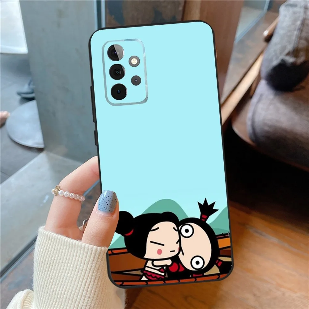 Cartoon P-Pucca Garu  Phone Case For SamsungS24,23,22,21,S20 ,Pro10,S30Plus,S9,20lite Ultra Black Cover