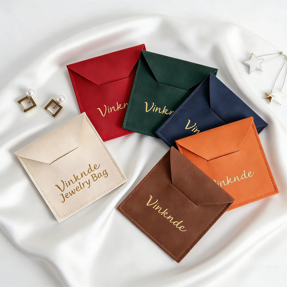 

50Pcs Custom Microfiber Jewelry Bag for Wedding Gift Ring Earring Necklace USB Organizer Oil Brooch Packaging Velvet Pouch Boxes