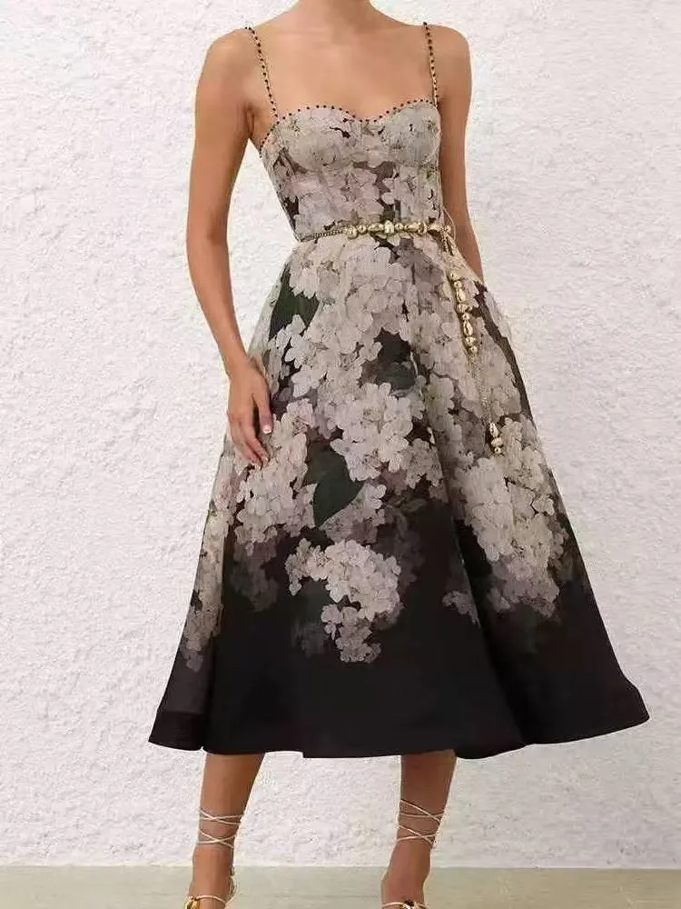 Zimm Hoge Taille Gedrukt Zomer Dr 2025 Ele Vaion Sle Wrap Borst Slim Fit Dames Dr voor Busin Casual