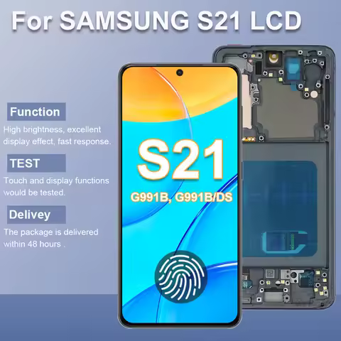 6.2" S21 Super AMOLED Screen for Samsung Galaxy S21 5G G991B G991B/DS LCD Display Touch Screen Digitizer with Frame Replacement