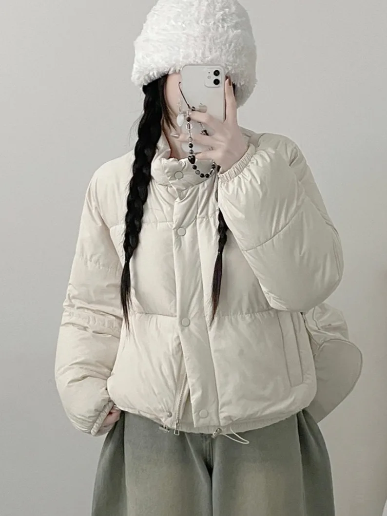 

Faionable ort Puffer Jaet Women's Cotton Coat Chic Stand Collar Design Sensation Autumn Winter New Sle Agel Trendy