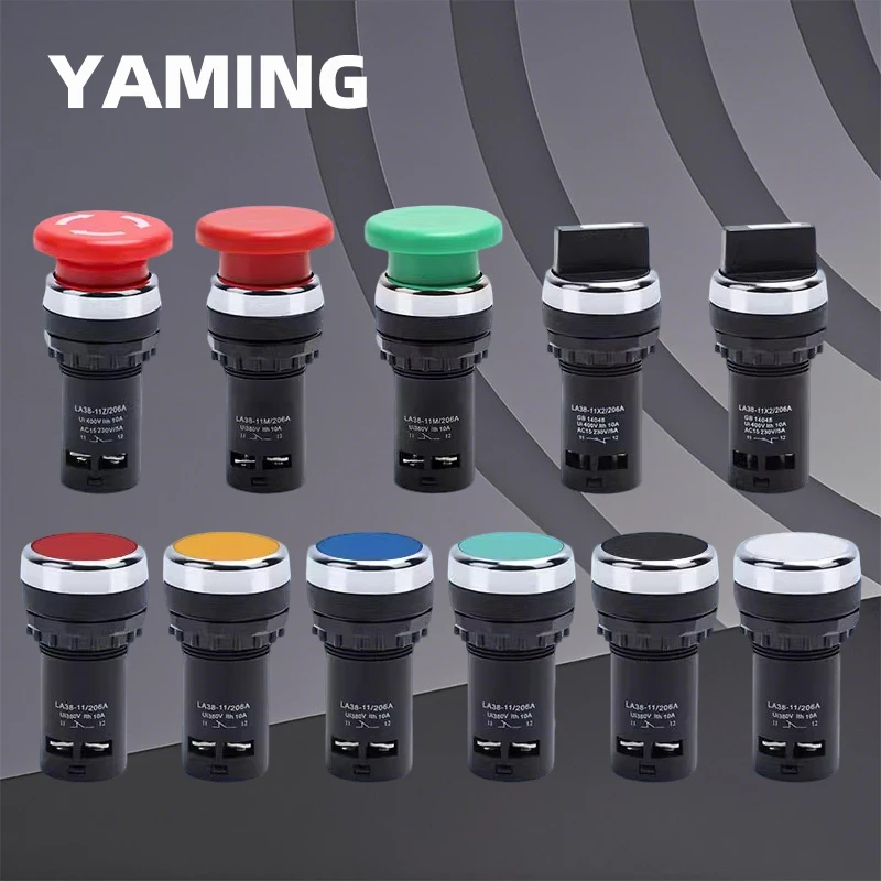 

Кнопочный переключатель LA38-11 10A 380V Ручка аварийной остановки Грибовидная головка Самоблокирующийся сброс Мгновенный 1NO1NC/2NO