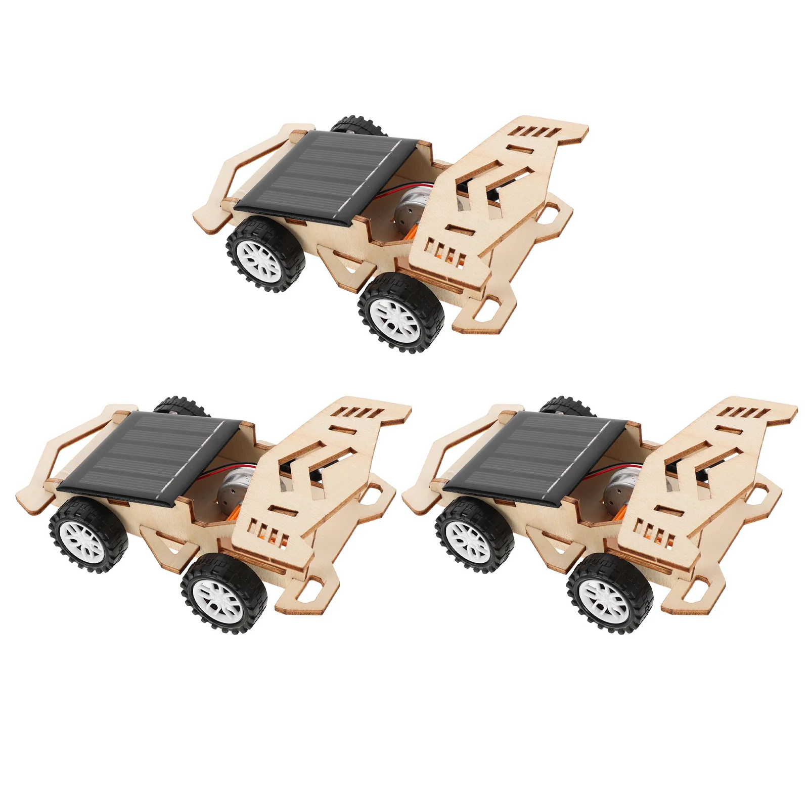 3 conjunto kit de carro solar haste educacional diy montagem energia limpa aprendizagem carro corrida movido a energia solar para crianças exploração científica