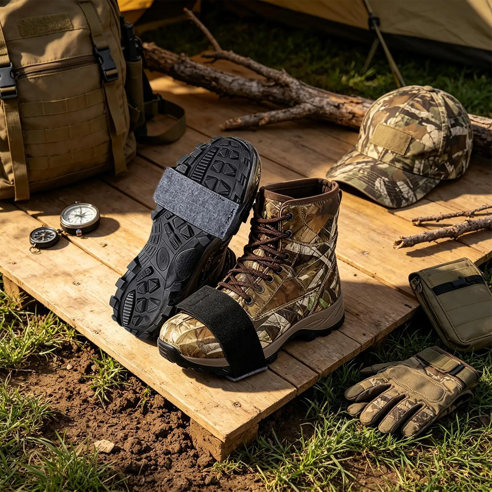 Boot Scent Pads Thick Felt Elastic Portable Absorbent Bait 8-Piece Deer Hunting Shoe Scent Pad For Adults Men Women Outdoor