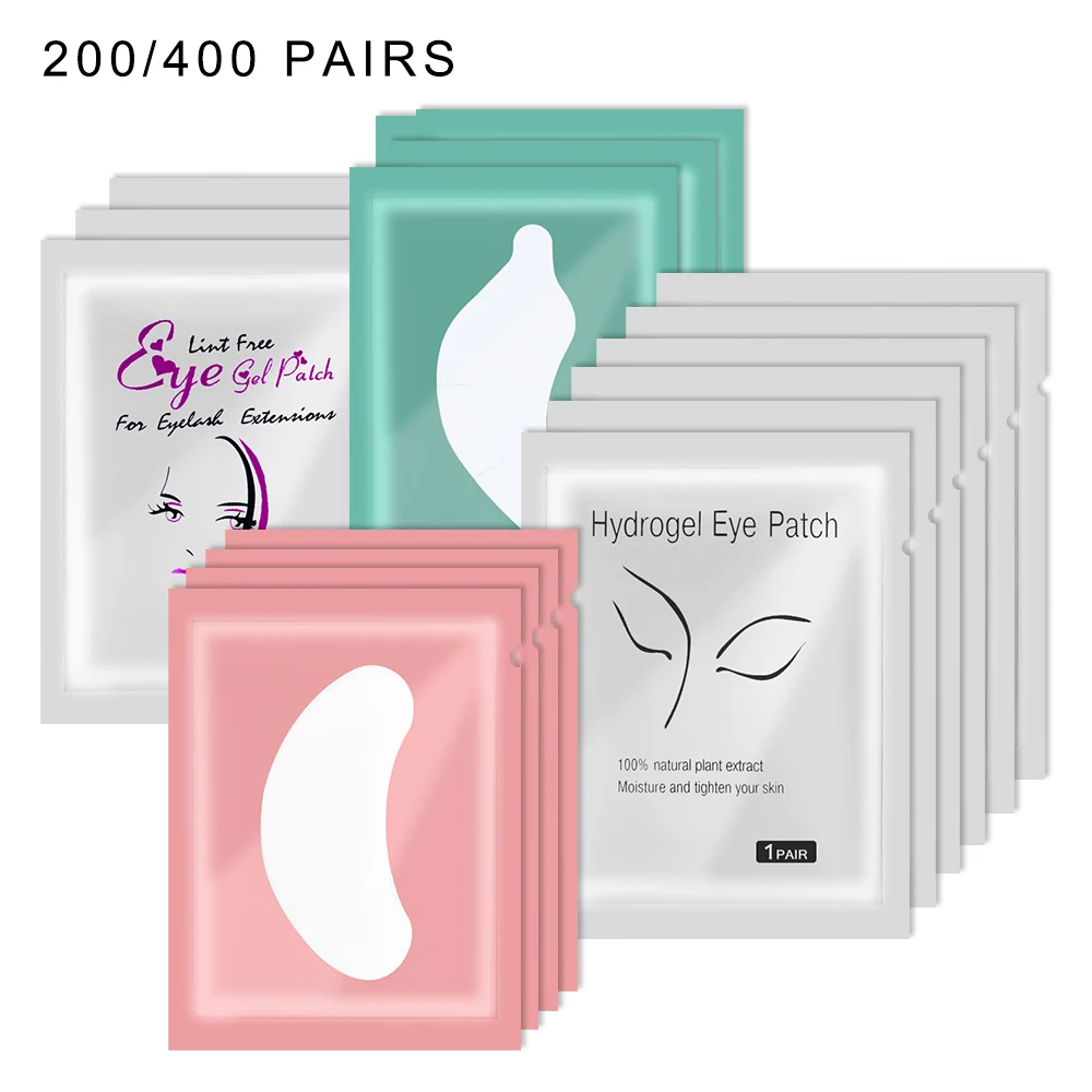 200/400 Pairs Eyelash Extension Patch Makeup Lash Lift Tools Gel Eye Pads Under Patch Eyelash Extension Hydrogel Patches