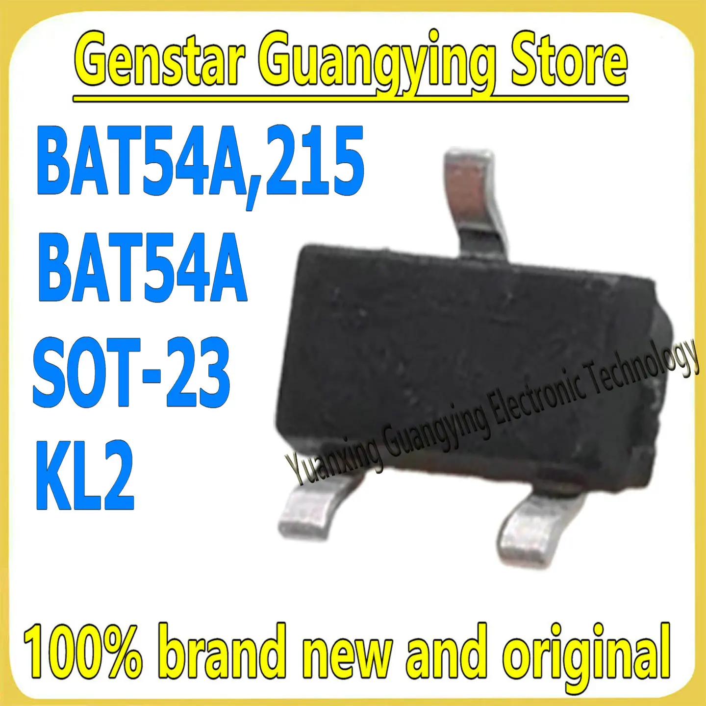(100 pieces) BAT54 L4P, BAT54A WV3 L42 KL2, BAT54C WV1 L43 KL3, BAT54S WV4 KL4 SOT-23 Schottky diodes, 100% brand new.